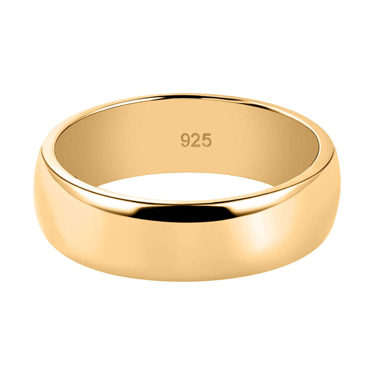 Forever Yours Engraved Wedding Band Ring in Sterling Silver with 18K Vermeil Yellow Gold 7442652 10