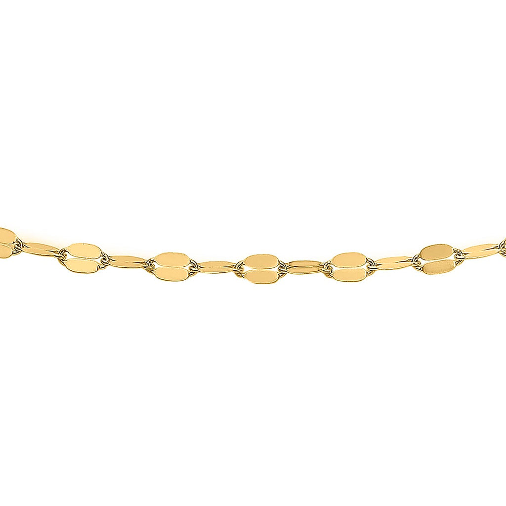 9K Yellow Gold Forzatina Chain Bracelet (Size 7.25) with Spring Ring Clasp