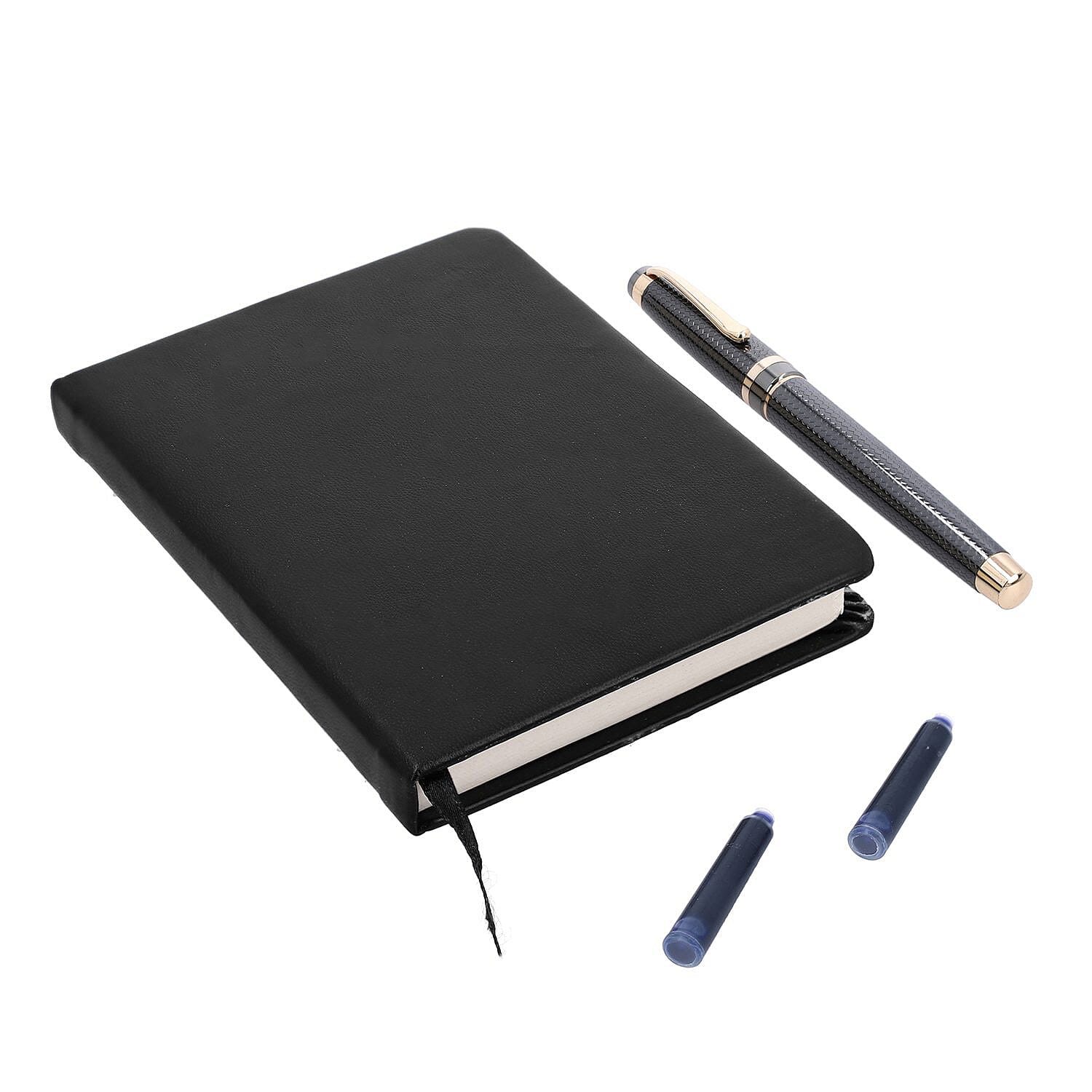 Black Fountain Pen with Diary Set with 2 Extra Refills 7168436 0