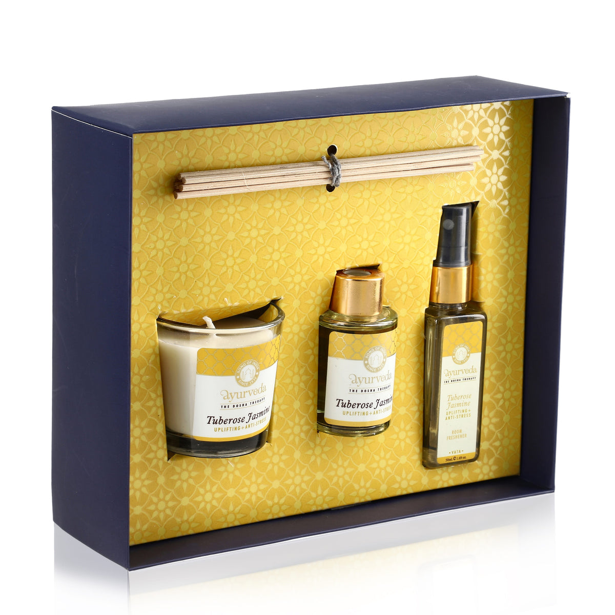 Song of India - Fragrance Gift Set - (Reed Diffuser, soothing candles and a personalized message card) 7935381 6