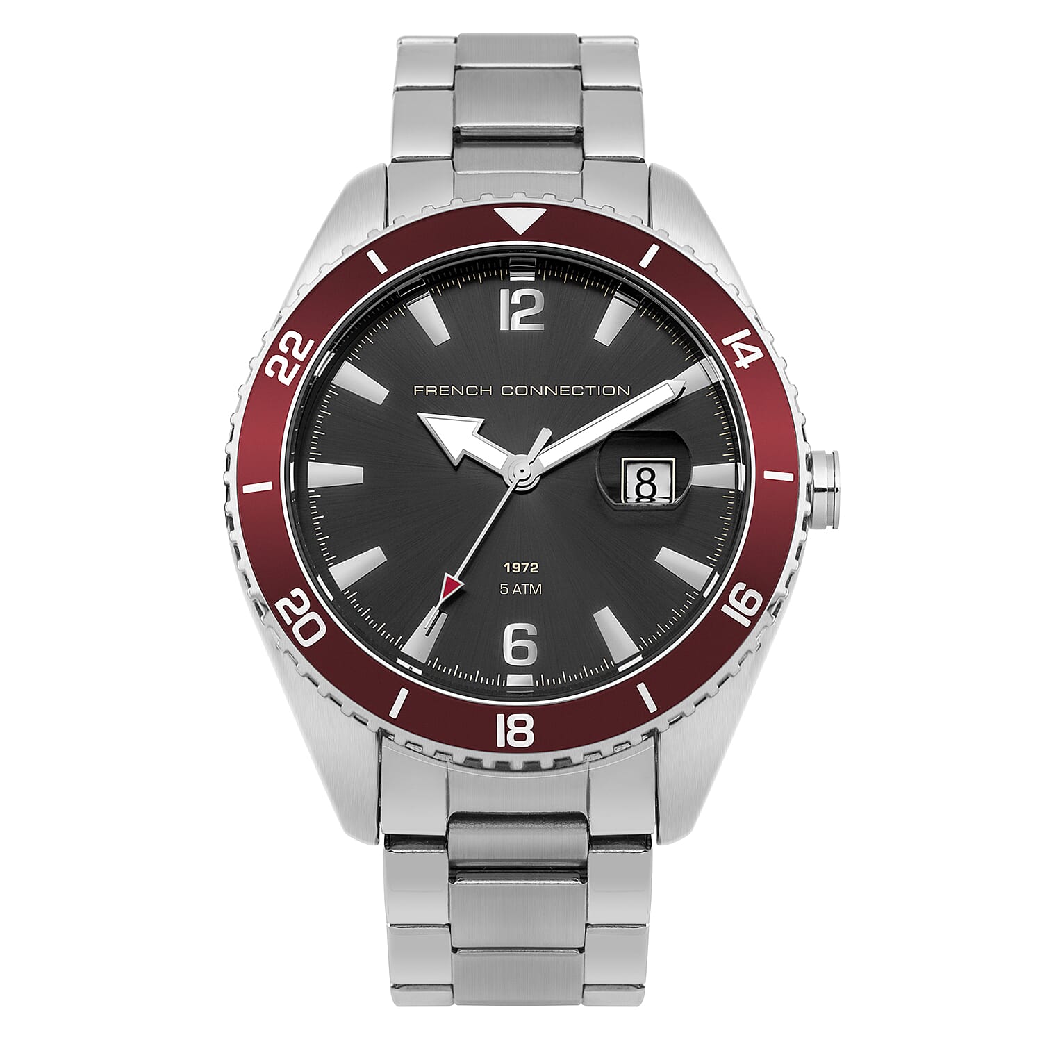 French Connection Grey Dial Men's Watch With Silver Colour Chain Strap 8858142 0
