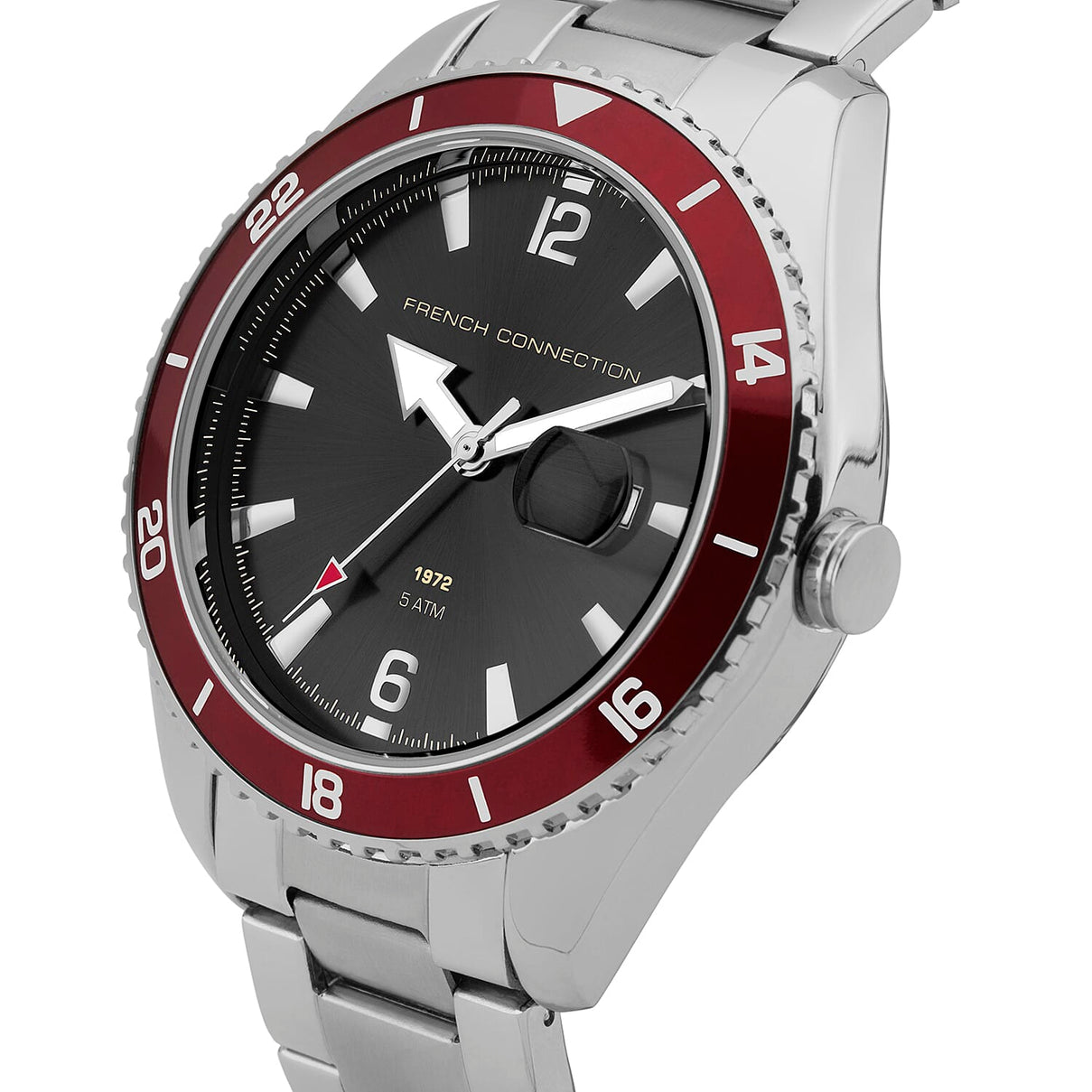French Connection Grey Dial Men's Watch With Silver Colour Chain Strap 8858142 1