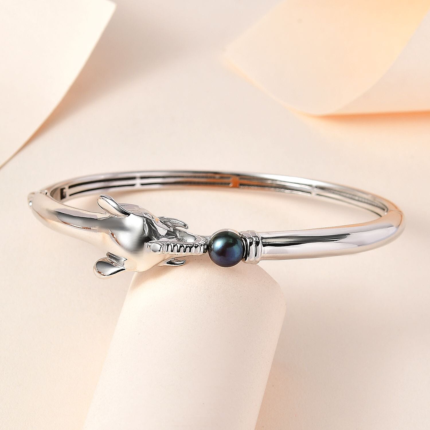 Designer CLOSEOUT - Peacock Fresh Water Pearl Elephant Bangle 7578261 1