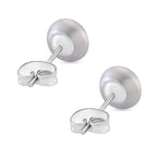 Grey Fresh Water Pearl Earrings with Push Backs