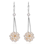 AAA Fresh Water Pearl Earring with Lever Back in Rhodium Overlay Sterling Silver