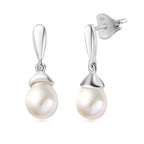 Fresh Water Pearl Drop Earrings in Sterling Silver