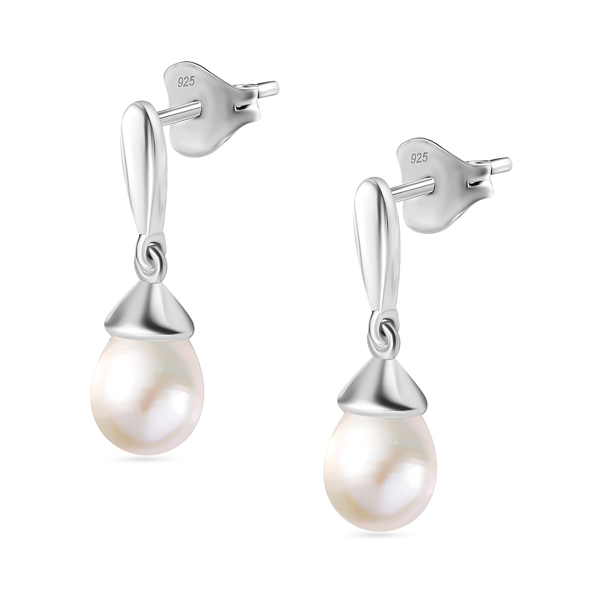 Fresh Water Pearl Drop Earrings in Sterling Silver 7817857 4
