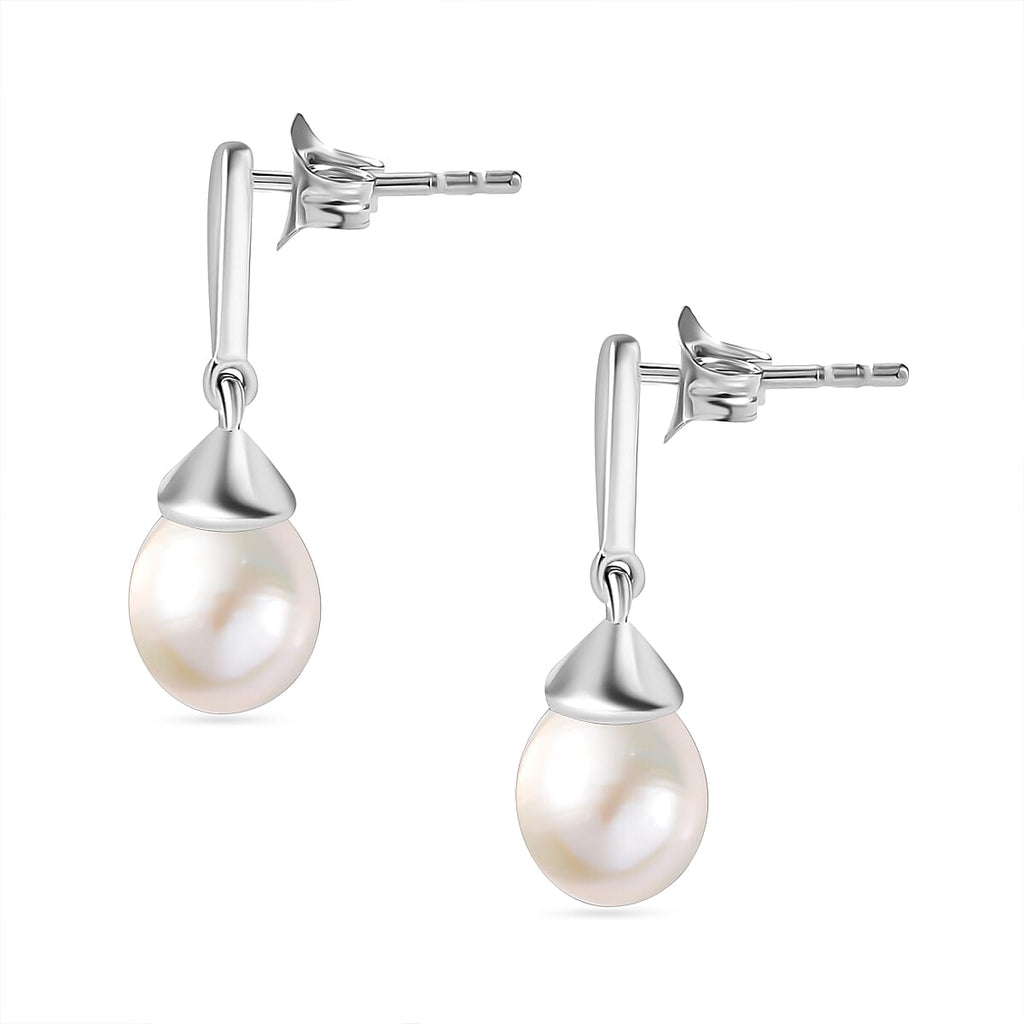 Fresh Water Pearl Drop Earrings in Sterling Silver