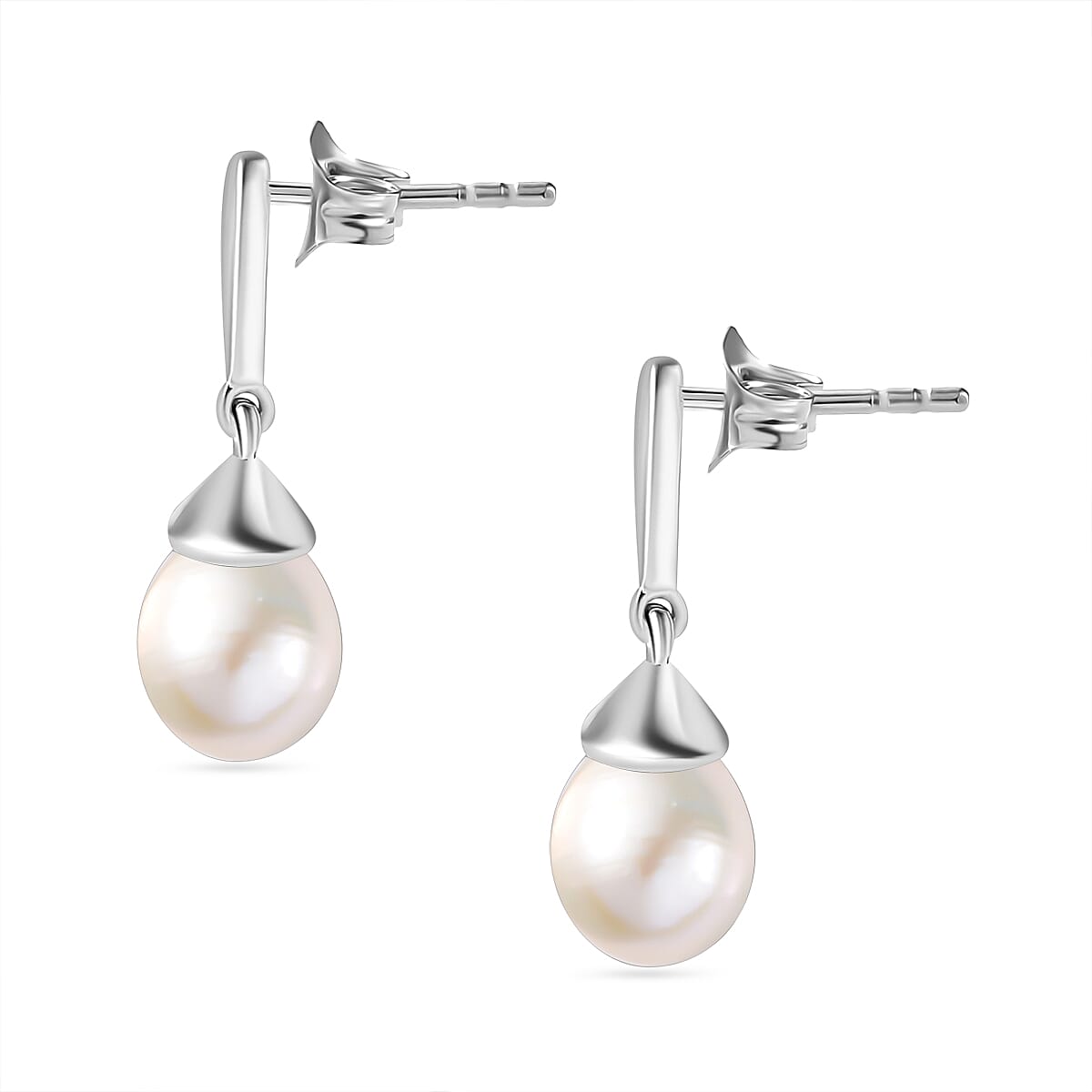 Fresh Water Pearl Drop Earrings in Sterling Silver 7817857 5