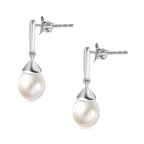 Fresh Water Pearl Drop Earrings in Sterling Silver