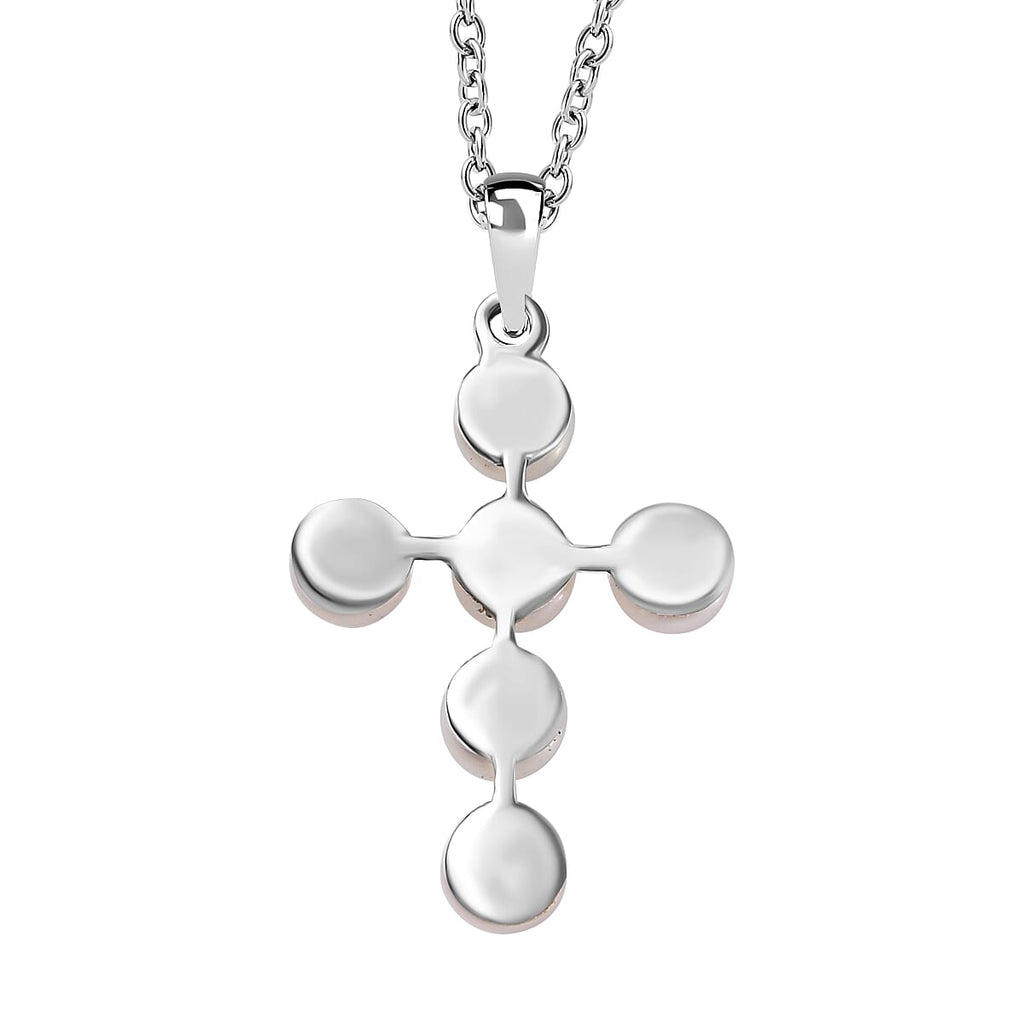 Fresh Water Pearl Pendant with Chain (Size 20) in Platinum Overlay Sterling Silver
