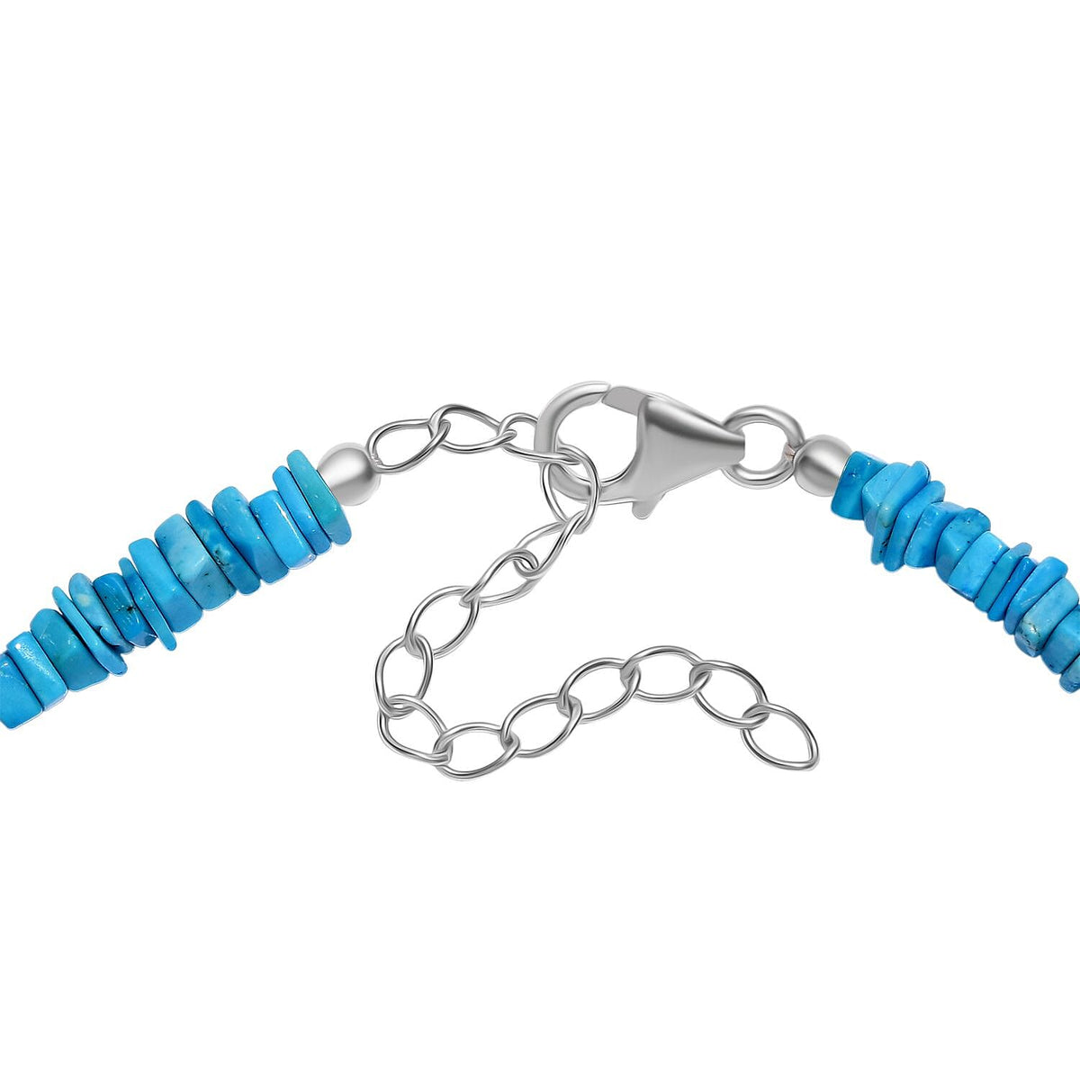 Turquoise &amp; Fresh Water Pearl Bracelet (Size - 7.5) with Lobster Clasp in Rhodium Overlay Sterling Silver 37.00 Ct. 8194016 5