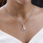 Fresh Water Pearl & Natural Zircon Sterling Silver Pendant with Chain (Size 20) 1.56 Ct