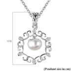Fresh Water Pearl & Natural Zircon Sterling Silver Pendant with Chain (Size 20) 1.56 Ct