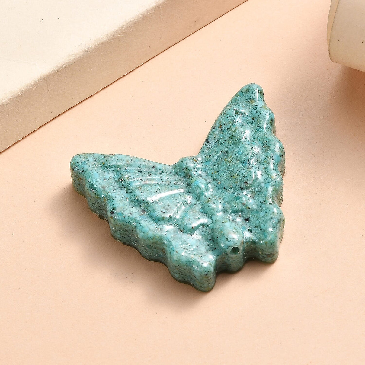 Constituted Amazonite Butterfly Carved Gemstone 31.54 Ct. V32513259 2