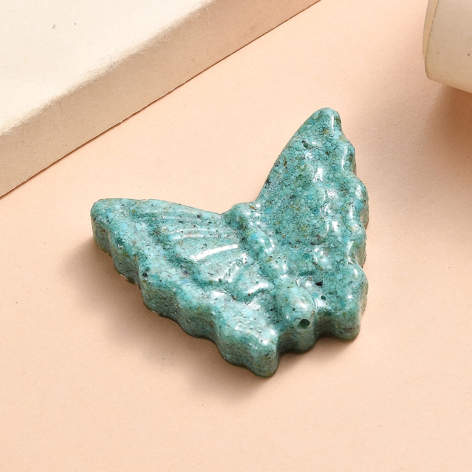 Constituted Amazonite Butterfly Carved Gemstone 31.54 Ct. V32513259 2