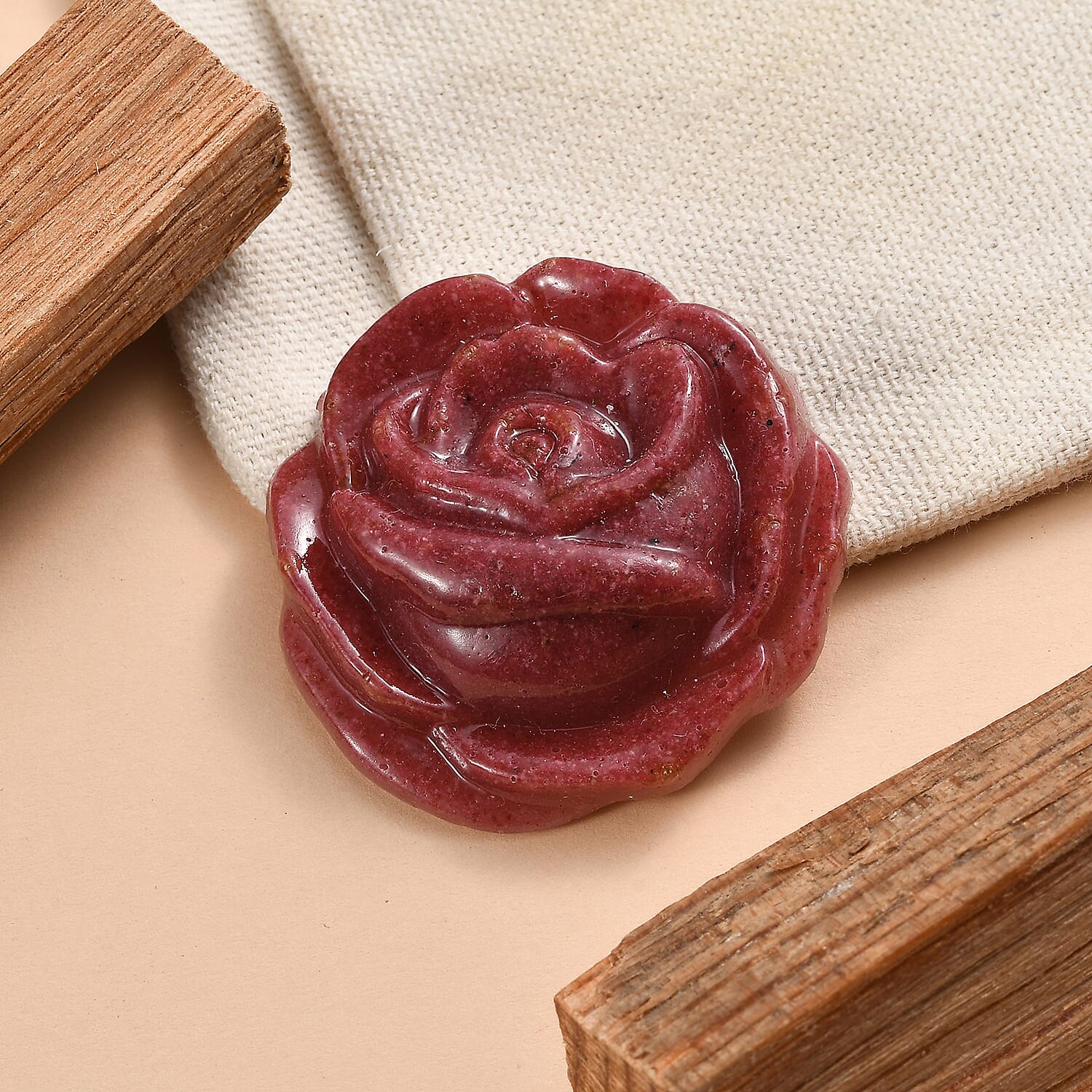 Freshened Thulite Flower Carved Gemstone 51.19 Ct. V32490703 2