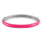 Freshwater Pearl Enamelled Bangle (Size 7.5) in Stainless Steel