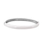 Freshwater Pearl Enamelled Bangle (Size 7.5) in Stainless Steel