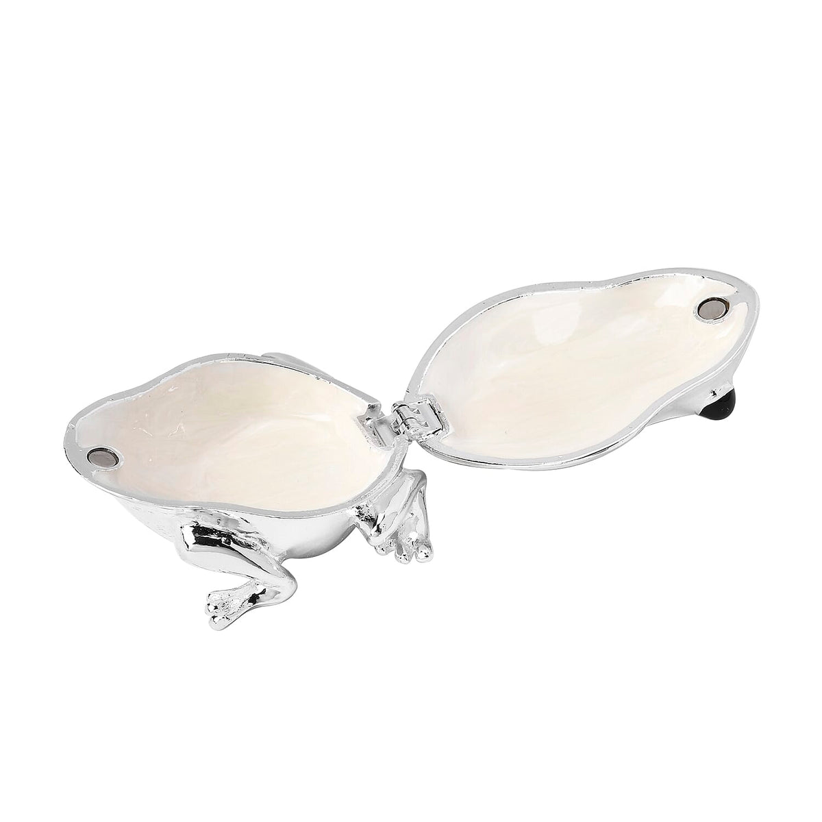 Bowknot Rhinestone Bejewelled Frog Trinket Box (Size 7x6x4 cm) - White 7686260 4