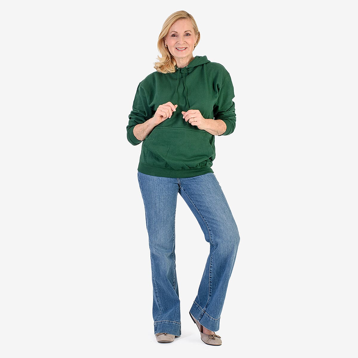 Front Pocket Cotton Hoodie (Size L) - Green 7736830 0