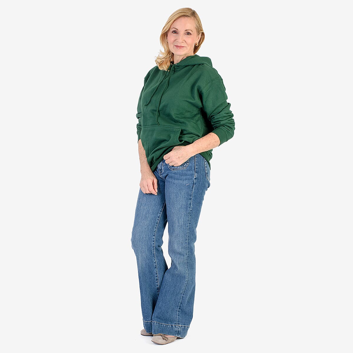 Front Pocket Cotton Hoodie (Size L) - Green 7736830 1