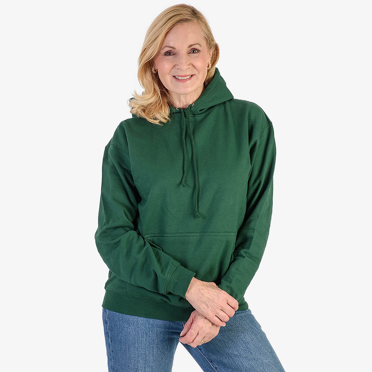 Front Pocket Cotton Hoodie (Size L) - Green 7736830 4