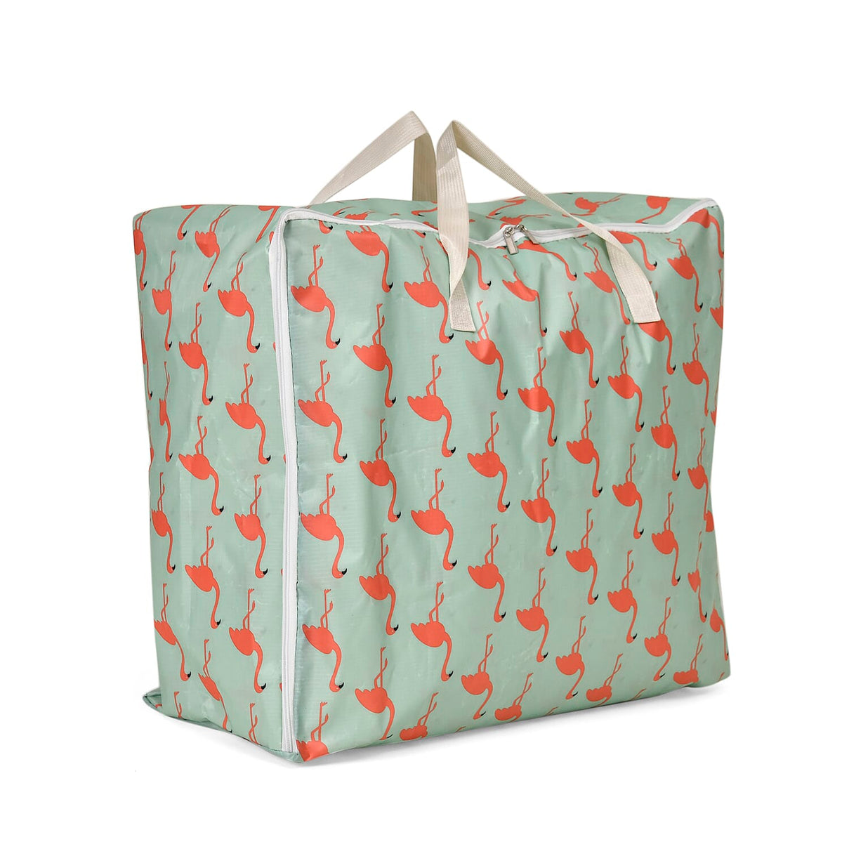 Set of 3 Flamingo Printed Storage Bags - Green 7695308 2