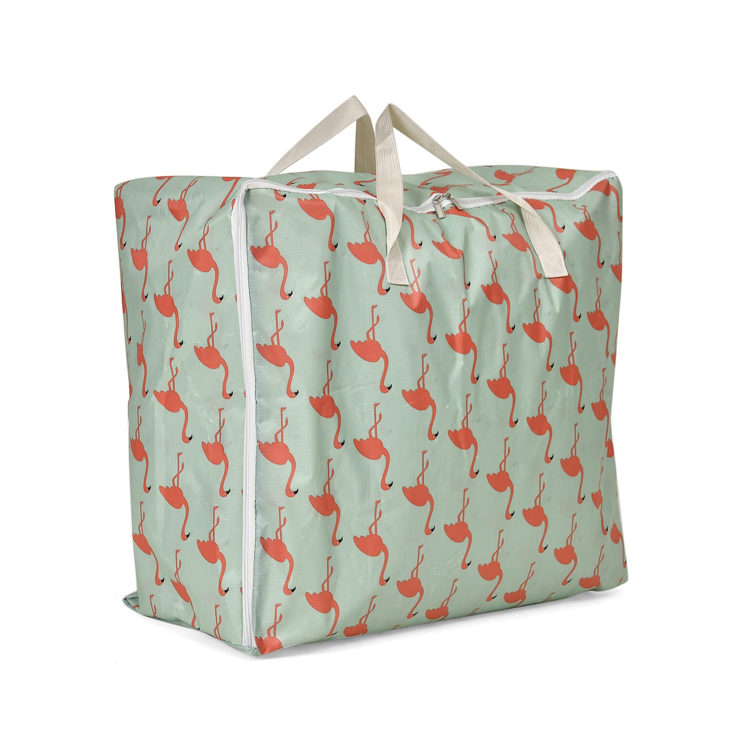 Set of 3 Flamingo Printed Storage Bags - Green 7695308 2