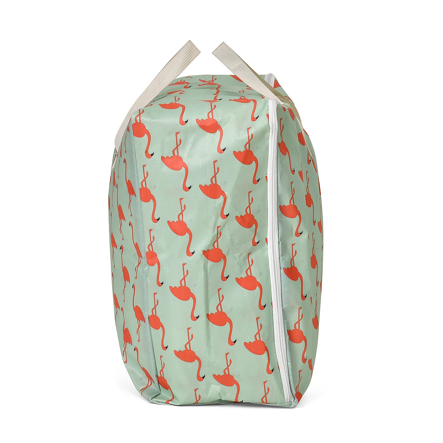 Set of 3 Flamingo Printed Storage Bags - Green 7695308 3