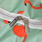 Set of 3 Flamingo Pattern Storage Bags - Green