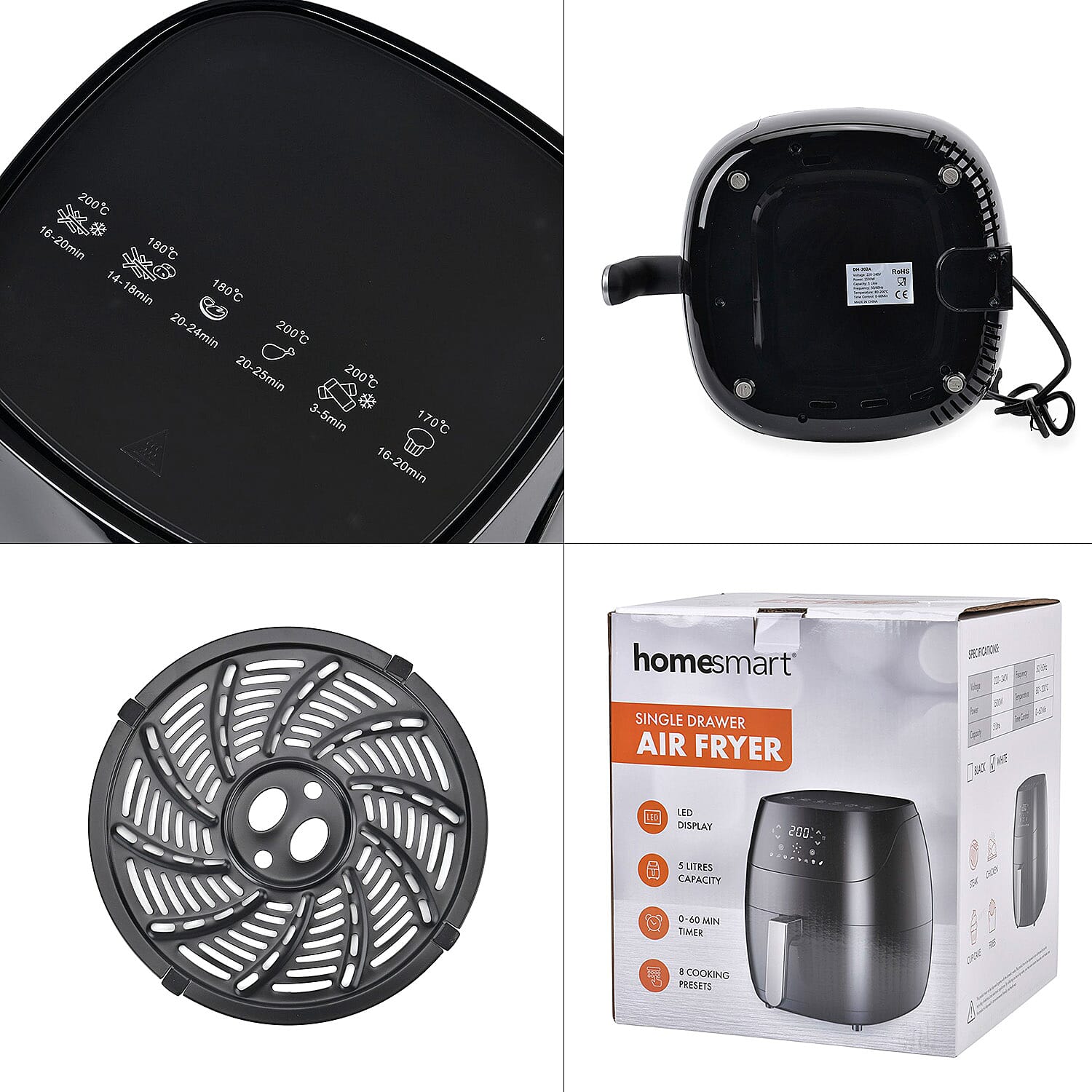 Homesmart Digital Air Fryer (5L) - Black 7699501 8