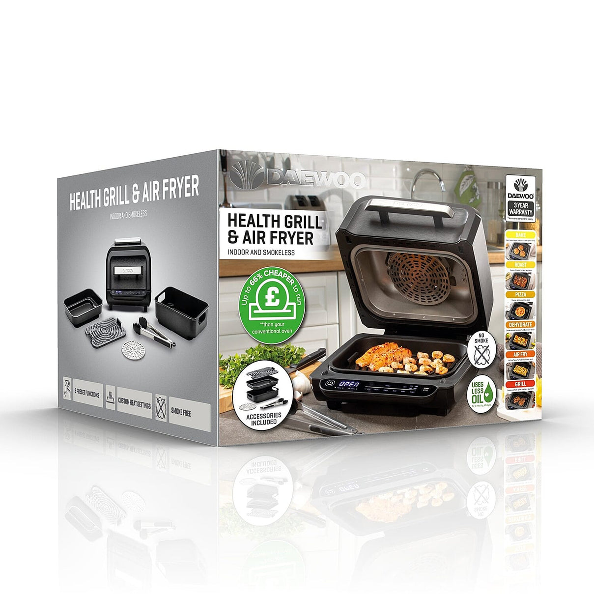 DAEWOO 8-in-1 Health Grill and Air Fryer 7864458 5