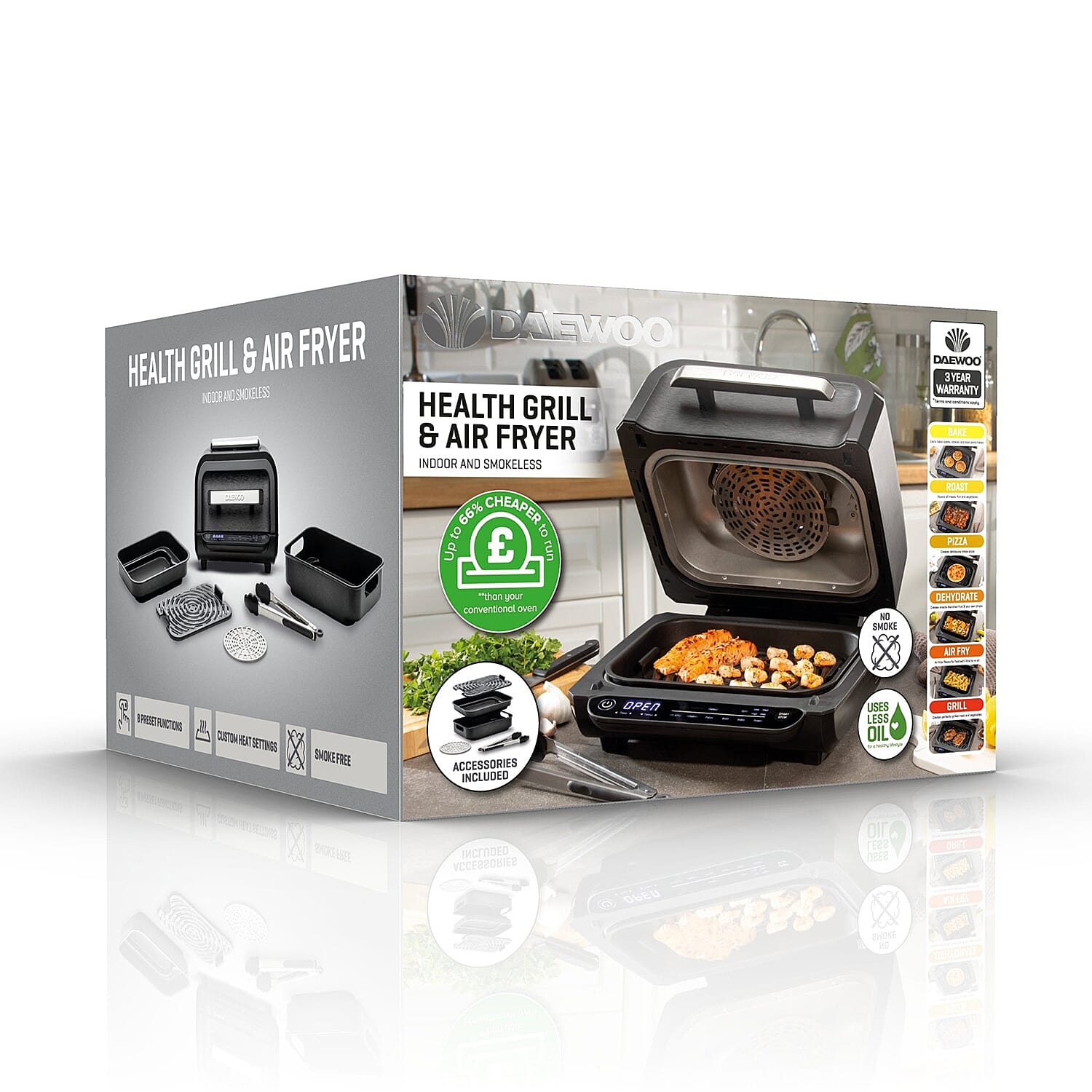 DAEWOO 8-in-1 Health Grill and Air Fryer 7864458 5