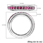 Ruby Finest Austrian Crystal Eternity Band Ring in Platinum Overlay Sterling Silver 1.10 Ct.
