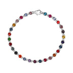 Biggest Close Out Deal- Finest Multi Crystal Tennis Bracelet (Size - 7.5) in Platinum Overlay Sterling Silver.