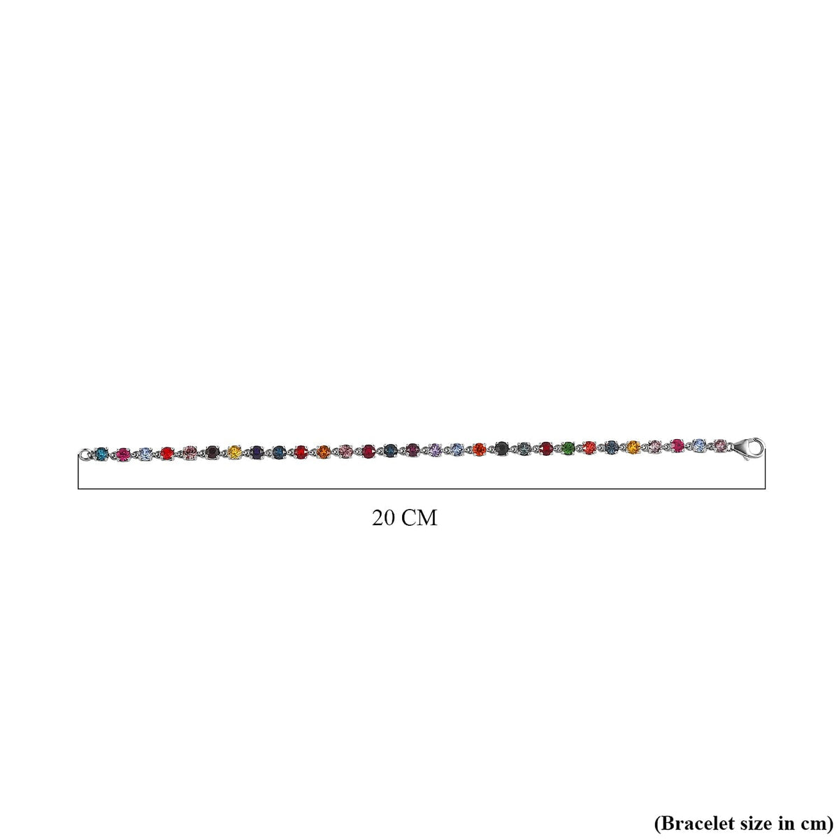 Biggest Close Out Deal- Finest Multi Crystal Tennis Bracelet (Size - 7.5) in Platinum Overlay Sterling Silver. 7661788 4