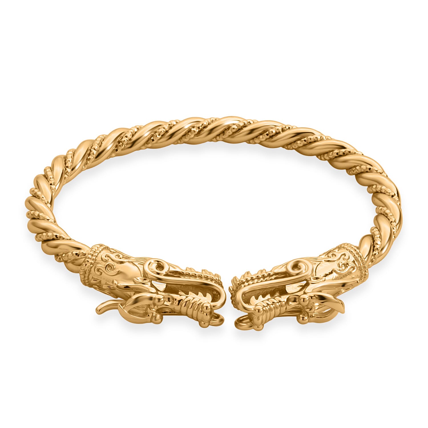 Dragon Pixiu Guard Adjustable Bangle (Size - 7 to 7.5) in Gold Tone 8339734 0