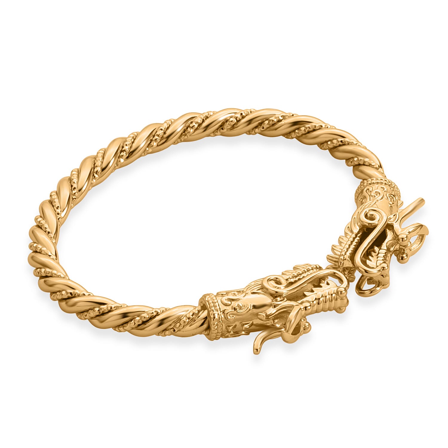 Dragon Pixiu Guard Adjustable Bangle (Size - 7 to 7.5) in Gold Tone 8339734 4