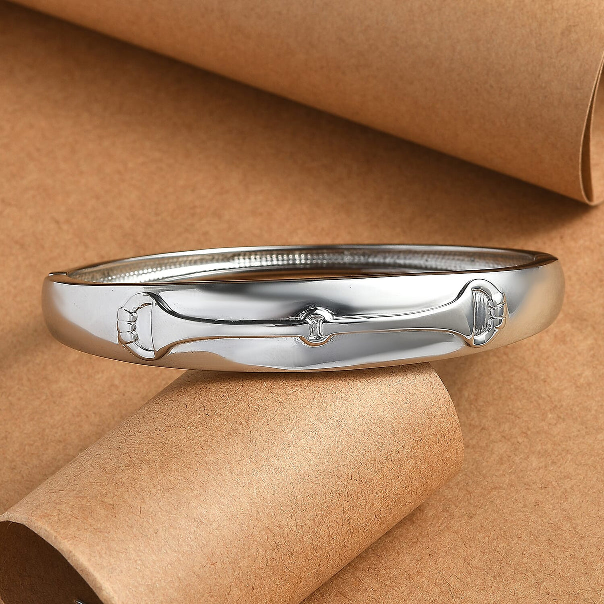 One Time Closeout - Designer Inspired Snaffle Bangle (Size 7.5) 8098712 2
