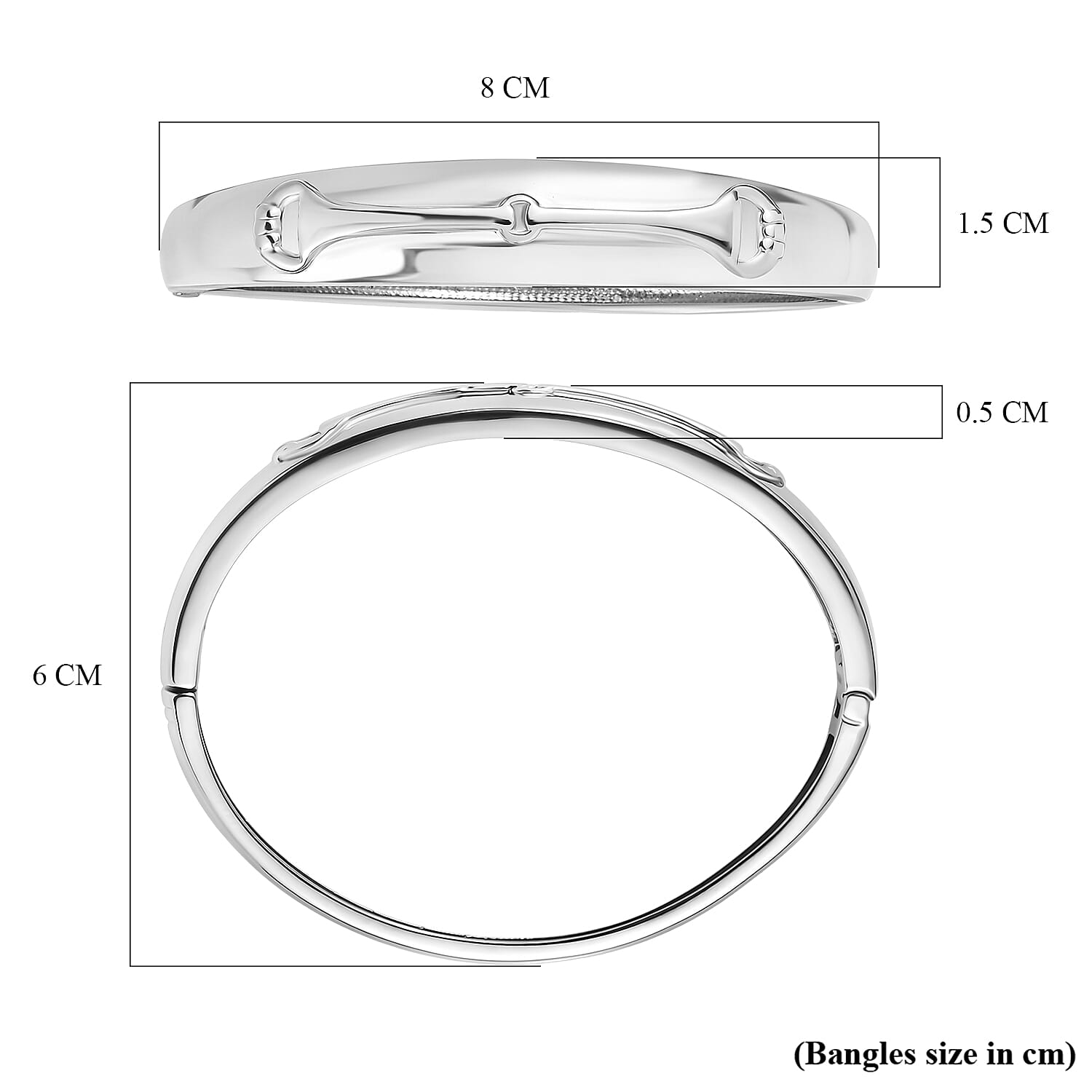One Time Closeout - Designer Inspired Snaffle Bangle (Size 7.5) 8098712 6