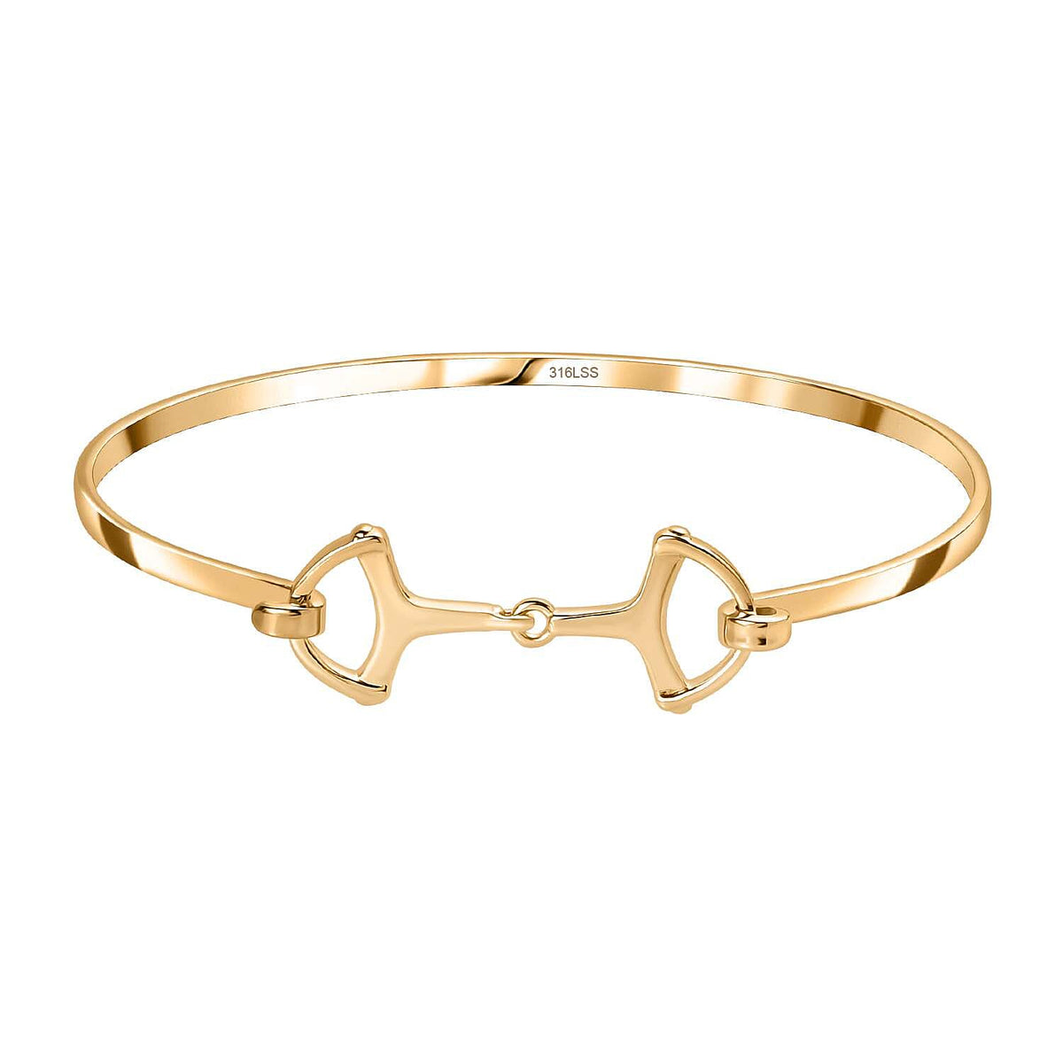 EverTrue - Biggest Designer Closeout - Snaffle Openable Bangle (Size - 7.5) in Yellow Gold Tone V32514894 0