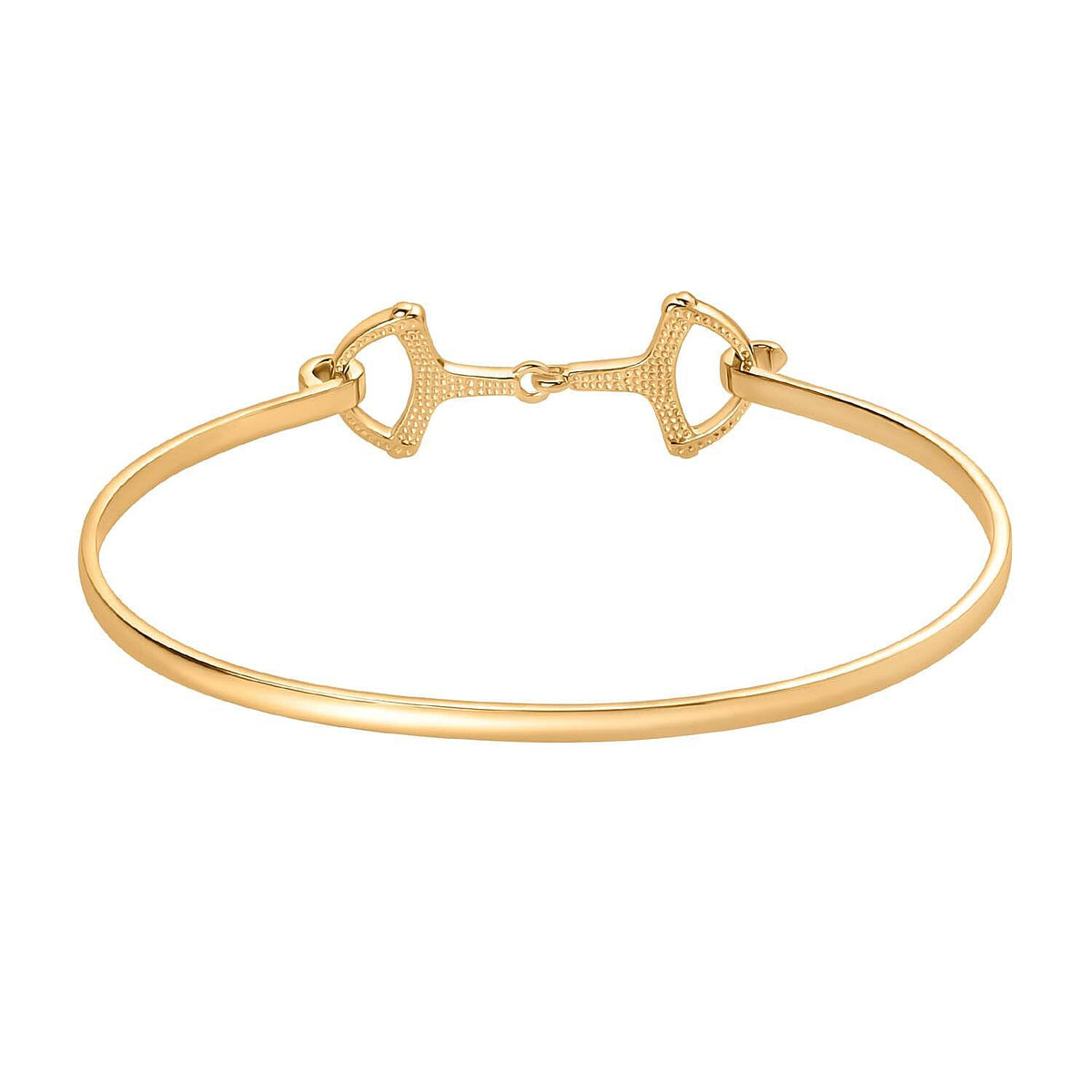 EverTrue - Biggest Designer Closeout - Snaffle Openable Bangle (Size - 7.5) in Yellow Gold Tone V32514894 5
