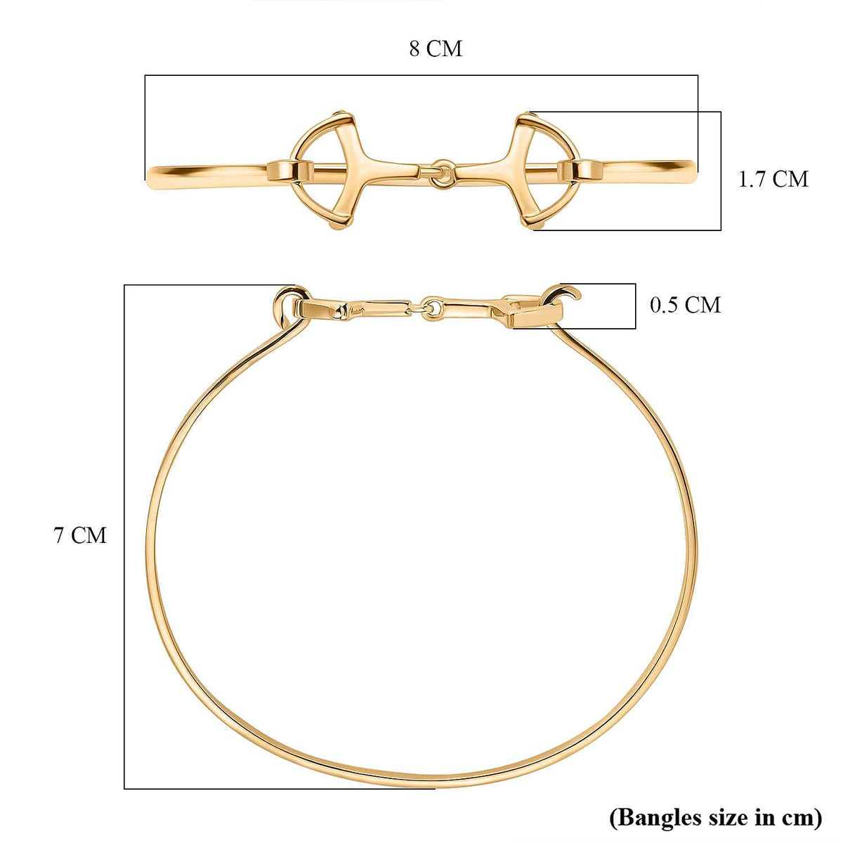 EverTrue - Biggest Designer Closeout - Snaffle Openable Bangle (Size - 7.5) in Yellow Gold Tone V32514894 6