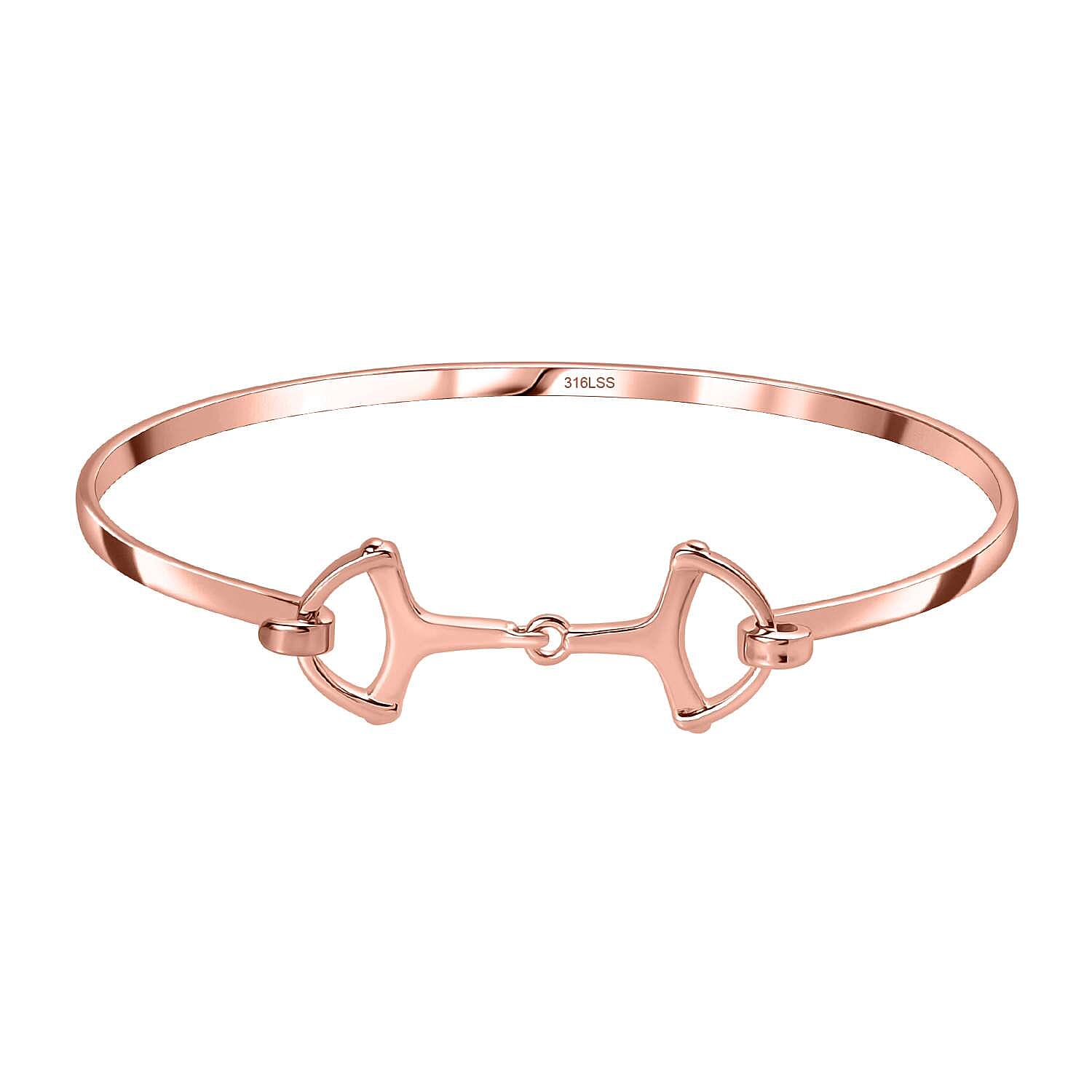 Biggest Designer Closeout -  Snaffle Bangle in Rose Gold Tone     (Size 8.5) V32512831 0