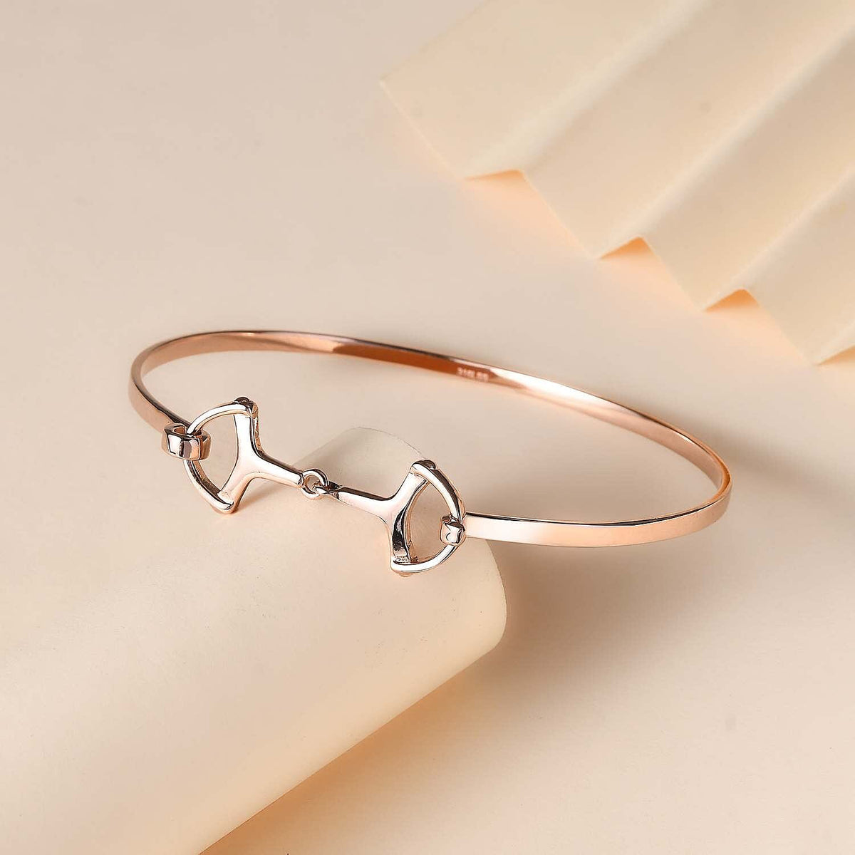Biggest Designer Closeout -  Snaffle Bangle in Rose Gold Tone     (Size 8.5) V32512831 2