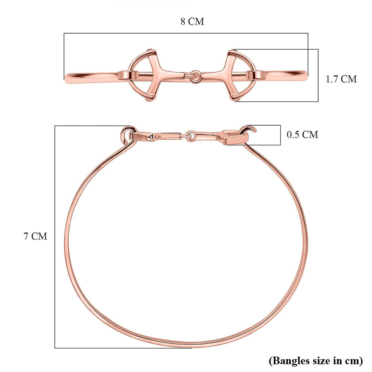 Biggest Designer Closeout -  Snaffle Bangle in Rose Gold Tone     (Size 8.5) V32512831 6