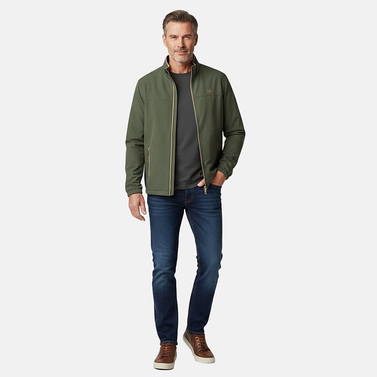 JJ Wills Full Zip Fleece Jacket With Contrast Tipping (Size M) - Olive V32550327 0