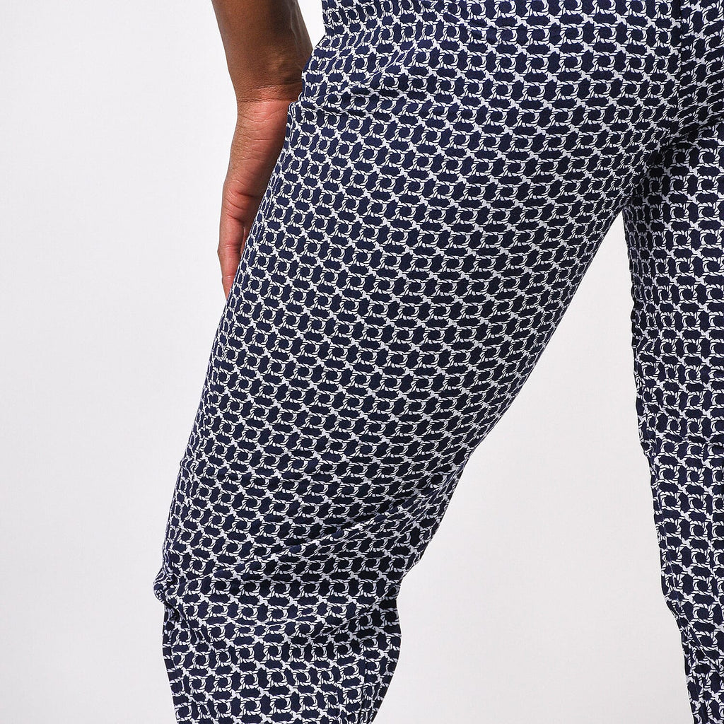 100% VISCOSE Fully Elasticated Trs (Size 20) - Navy