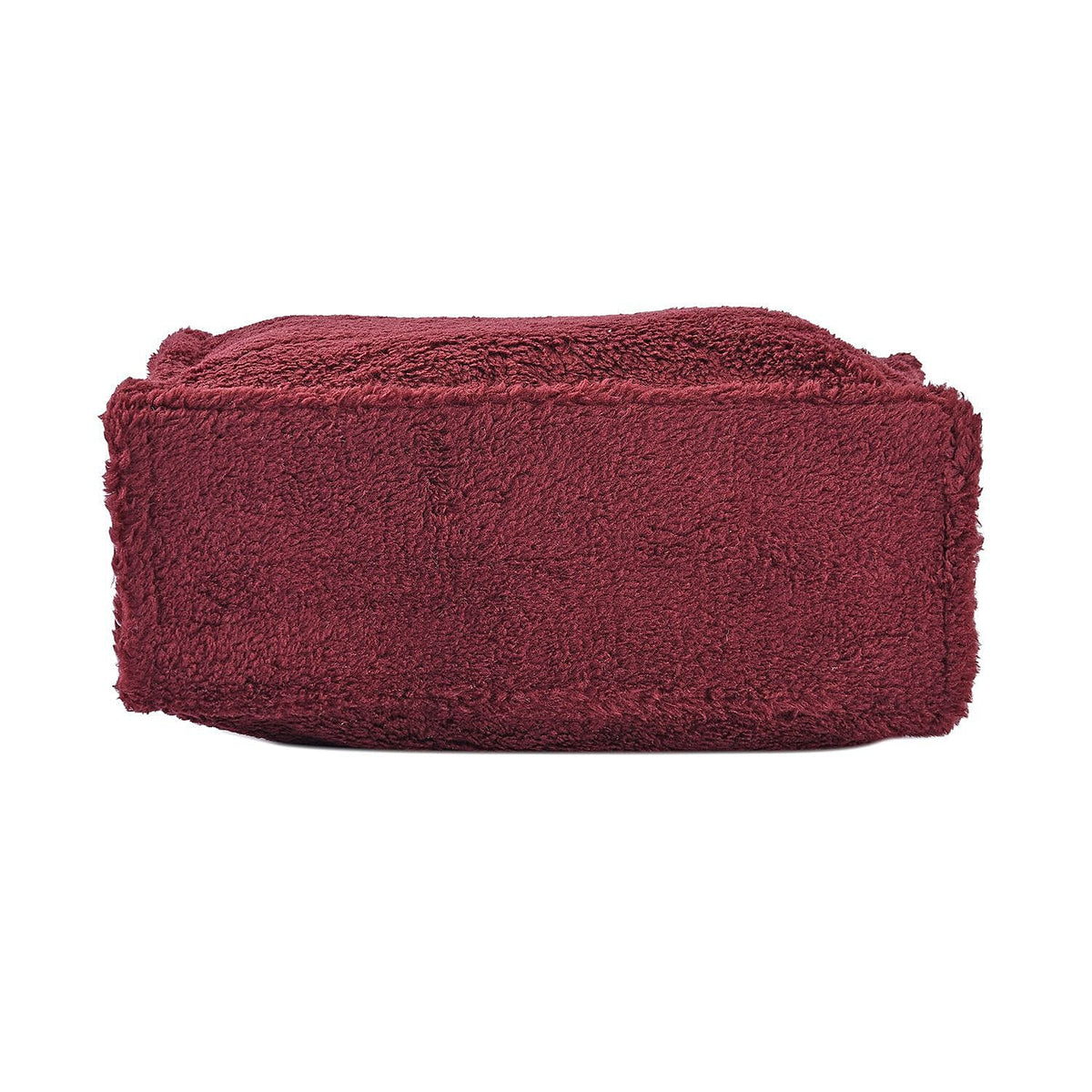 Fur Tote Bag with Hand Drop - Burgundy 7164202 4
